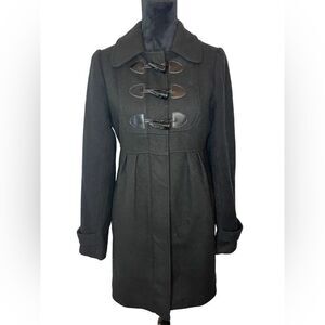 JACK WOMENS BLACK TOGGLE CLOSURE DRESS‎ COAT WOMENS SIZE MEDIUM CLASSIC COAT